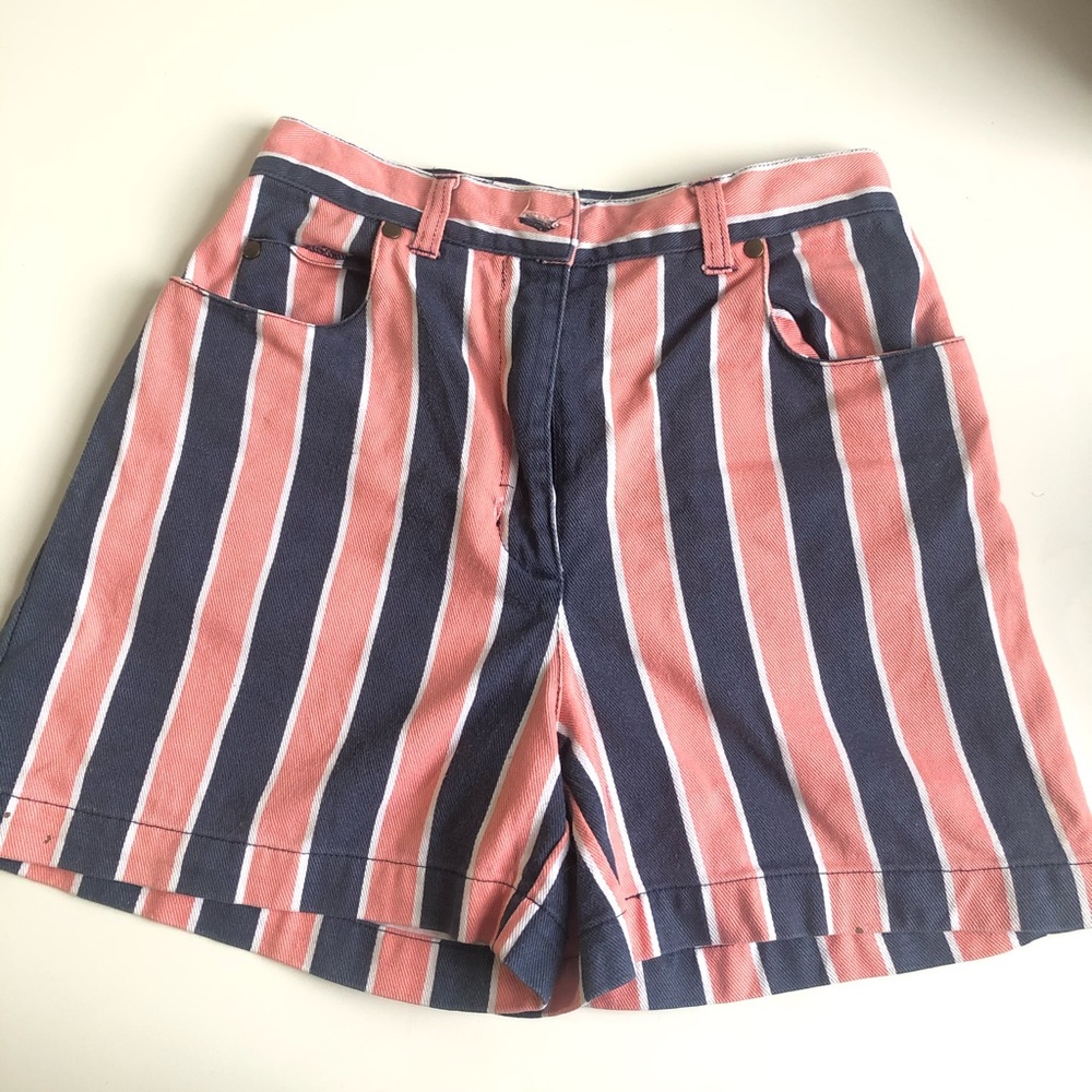 Striped shorts.